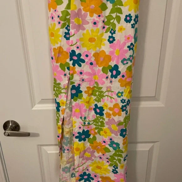NWT SMYMM Show Me Your Mumu Amalfi Coast Floral Multicolor Linen Blend Dress - Picture 6 of 10